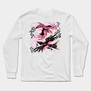 Cherry Blossom Ravens Long Sleeve T-Shirt